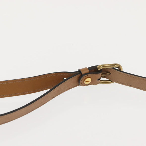 Christian Dior Trotter Canvas Shoulder Bag Beige Gold Auth ep11416