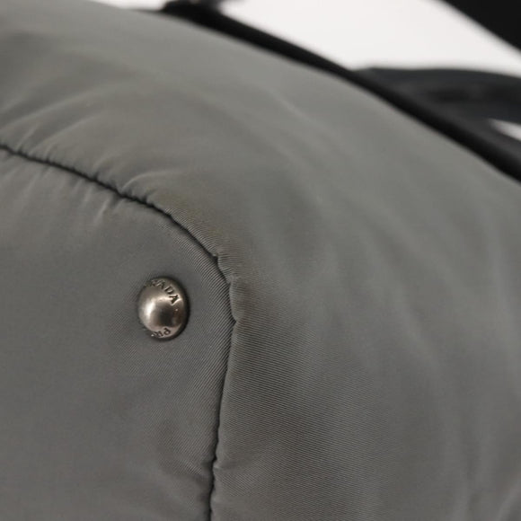 PRADA Hand Bag Nylon 2way Black Gray Auth ep11418