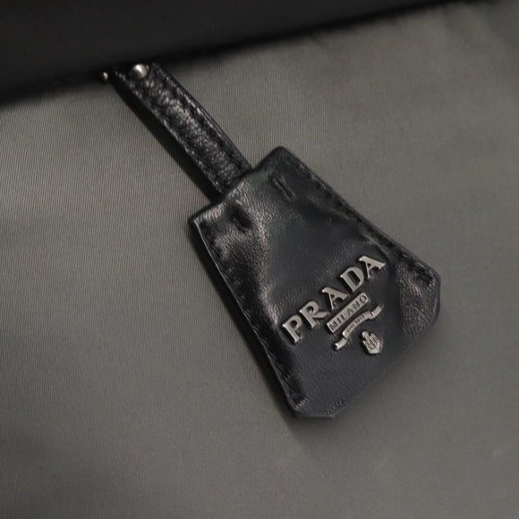 PRADA Hand Bag Nylon 2way Black Gray Auth ep11418