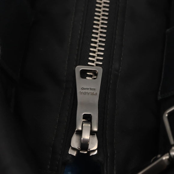 PRADA Hand Bag Nylon 2way Black Gray Auth ep11418