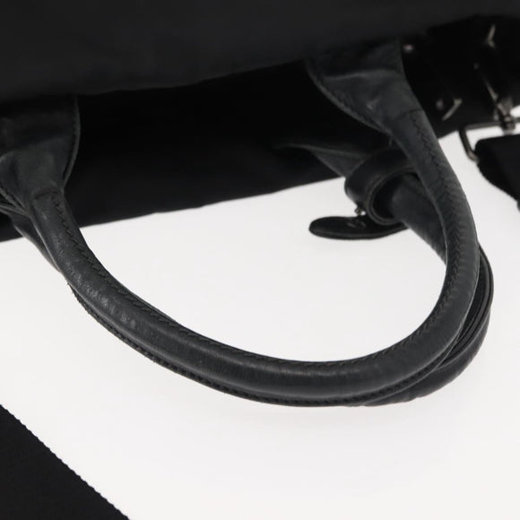 PRADA Hand Bag Nylon 2way Black Gray Auth ep11418
