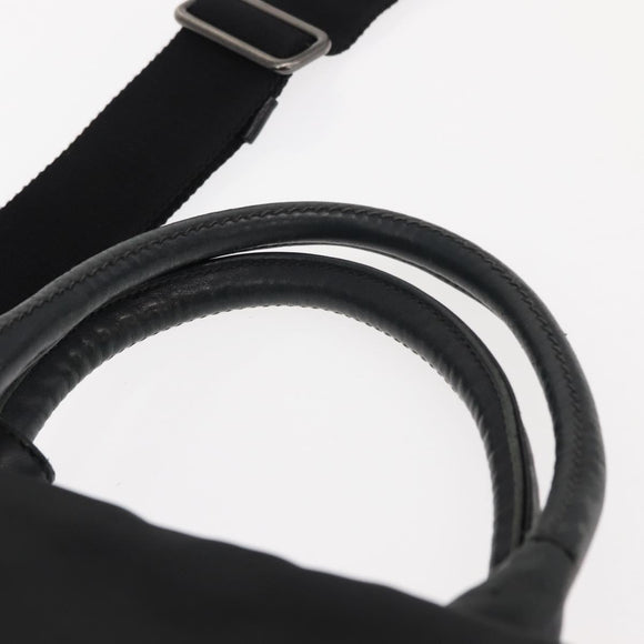 PRADA Hand Bag Nylon 2way Black Gray Auth ep11418
