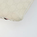 GUCCI GG Canvas Sherry Line Shoulder Bag PVC White Red Navy 153244 Auth ep11420-15