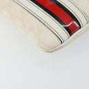 GUCCI GG Canvas Sherry Line Shoulder Bag PVC White Red Navy 153244 Auth ep11420-9