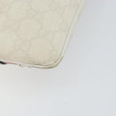 GUCCI GG Canvas Sherry Line Shoulder Bag PVC White Red Navy 153244 Auth ep11420-16