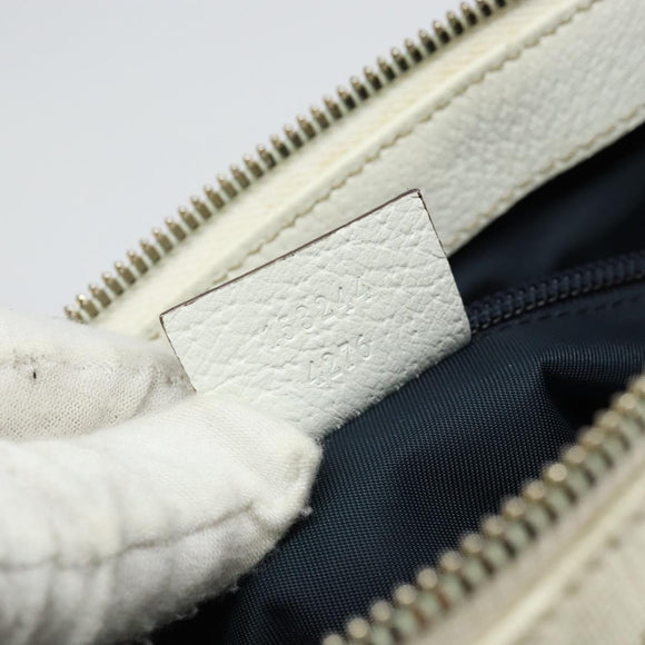 GUCCI GG Canvas Sherry Line Shoulder Bag PVC White Red Navy 153244 Auth ep11420