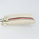 GUCCI GG Canvas Sherry Line Shoulder Bag PVC White Red Navy 153244 Auth ep11420-4