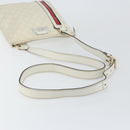 GUCCI GG Canvas Sherry Line Shoulder Bag PVC White Red Navy 153244 Auth ep11420-7