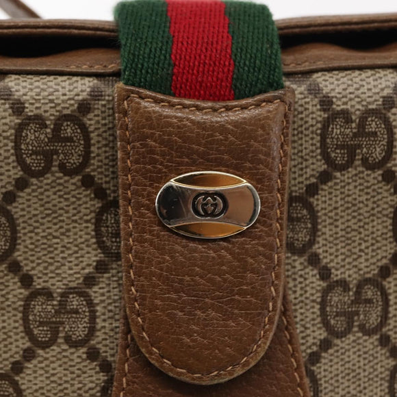 GUCCI GG Supreme Web Sherry Line Shoulder Bag PVC Beige 116 02 024 Auth ep11422