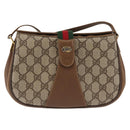 GUCCI GG Supreme Web Sherry Line Shoulder Bag PVC Beige 116 02 024 Auth ep11422-13