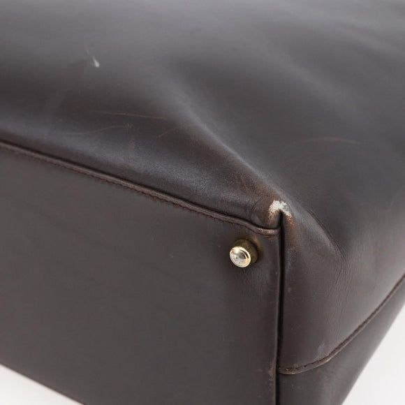 GUCCI Bamboo Hand Bag Leather Dark Brown Gold 002 1998 0507 Auth ep11424