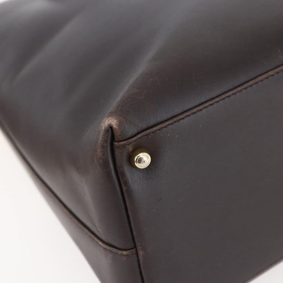 GUCCI Bamboo Hand Bag Leather Dark Brown Gold 002 1998 0507 Auth ep11424