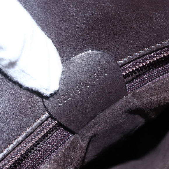 GUCCI Bamboo Hand Bag Leather Dark Brown Gold 002 1998 0507 Auth ep11424