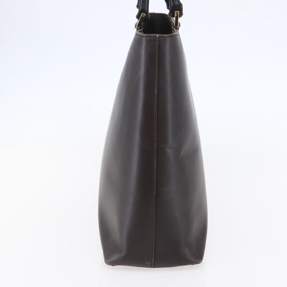 GUCCI Bamboo Hand Bag Leather Dark Brown Gold 002 1998 0507 Auth ep11424