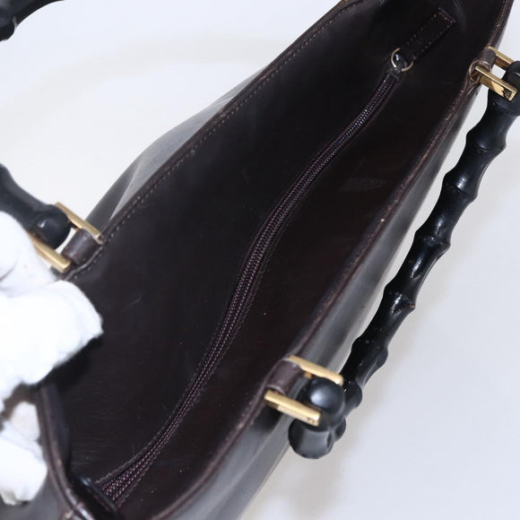 GUCCI Bambus Handtasche Leder Dunkelbraun Gold 002 1998 0507 Auth ep11424
