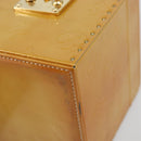 LOUIS VUITTON Monogram Vernis Bleecker Cosmetic Pouch Beige M91002 Auth ep11427-15