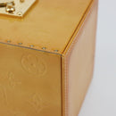 LOUIS VUITTON Monogram Vernis Bleecker Cosmetic Pouch Beige M91002 Auth ep11427-16