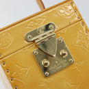 LOUIS VUITTON Monogram Vernis Bleecker Cosmetic Pouch Beige M91002 Auth ep11427-19