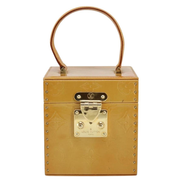 LOUIS VUITTON Monogram Vernis Bleecker Cosmetic Pouch Beige M91002 Auth ep11427