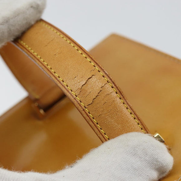 LOUIS VUITTON Monogram Vernis Bleecker Cosmetic Pouch Beige M91002 Auth ep11427