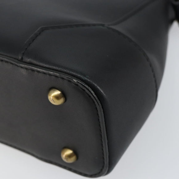 BURBERRY Shoulder Bag Leather Black Gold Auth ep11428