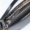BURBERRY Shoulder Bag Leather Black Gold Auth ep11428-11