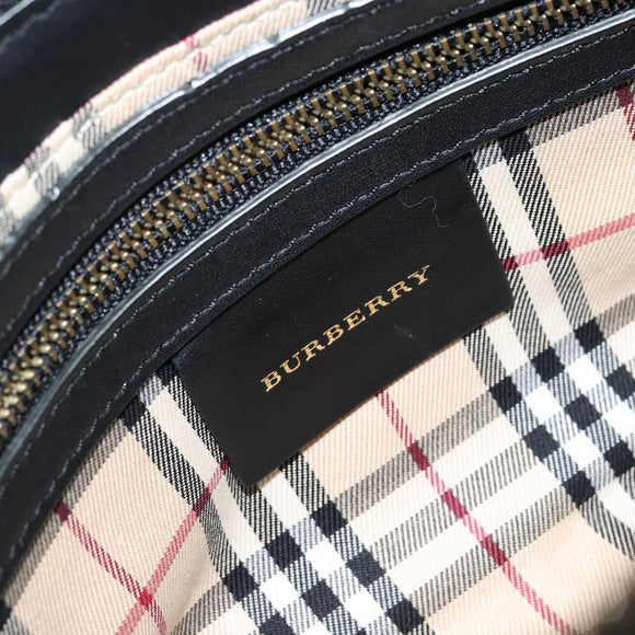 BURBERRY Shoulder Bag Leather Black Gold Auth ep11428