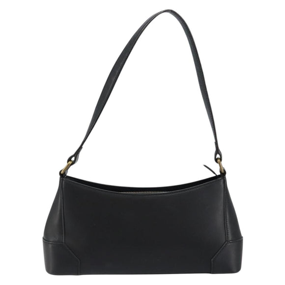 BURBERRY Shoulder Bag Leather Black Gold Auth ep11428