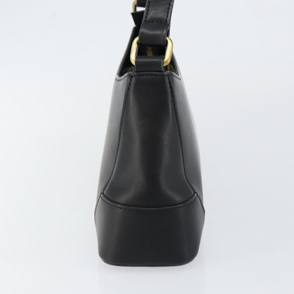 BURBERRY Shoulder Bag Leather Black Gold Auth ep11428