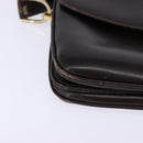 GUCCI Web Sherry Line Shoulder Bag Leather Dark Brown Gold Red Auth ep11429-9