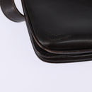 GUCCI Web Sherry Line Shoulder Bag Leather Dark Brown Gold Red Auth ep11429-15