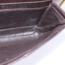 GUCCI Web Sherry Line Shoulder Bag Leather Dark Brown Gold Red Auth ep11429-19