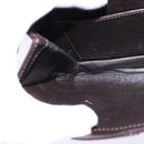 GUCCI Web Sherry Line Shoulder Bag Leather Dark Brown Gold Red Auth ep11429-20