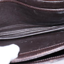 GUCCI Web Sherry Line Shoulder Bag Leather Dark Brown Gold Red Auth ep11429-21