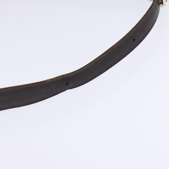 GUCCI Web Sherry Line Shoulder Bag Leather Dark Brown Gold Red Auth ep11429