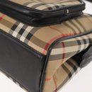 Burberrys Nova Check Hand Bag Canvas Beige Auth ep11431-14