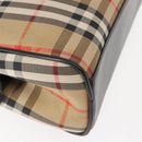 Burberrys Nova Check Hand Bag Canvas Beige Auth ep11431-15