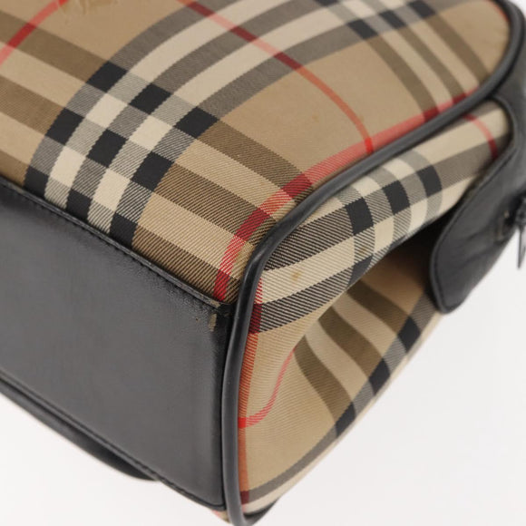 Burberrys Nova Check Hand Bag Canvas Beige Auth ep11431
