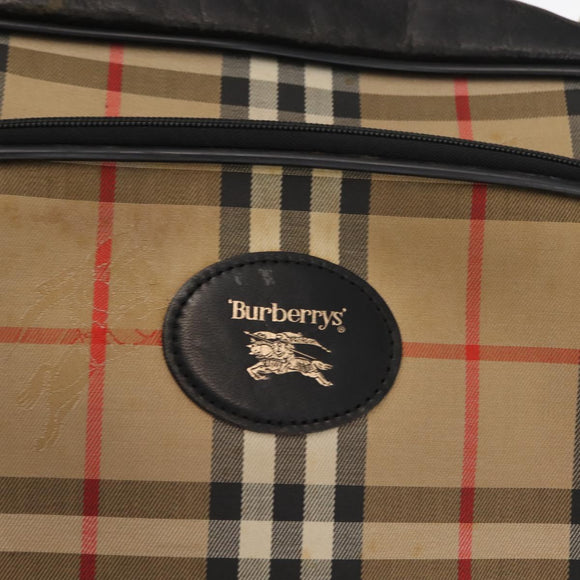 Burberrys Nova Check Hand Bag Canvas Beige Auth ep11431