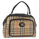 Burberrys Nova Check Hand Bag Canvas Beige Auth ep11431-1
