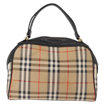 Burberrys Nova Check Hand Bag Canvas Beige Auth ep11431 - 0