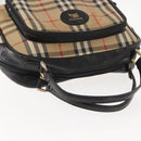 Burberrys Nova Check Hand Bag Canvas Beige Auth ep11431-6