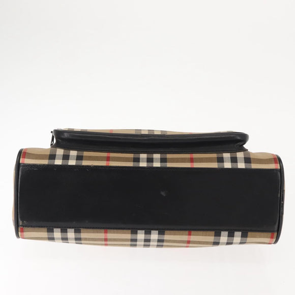 Burberrys Nova Check Hand Bag Canvas Beige Auth ep11431