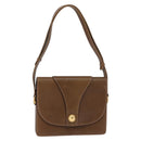 GUCCI Shoulder Bag Leather Gold Brown Auth ep11437-1