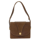 GUCCI Shoulder Bag Leather Gold Brown Auth ep11437-13