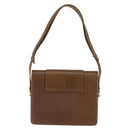 GUCCI Shoulder Bag Leather Gold Brown Auth ep11437-2