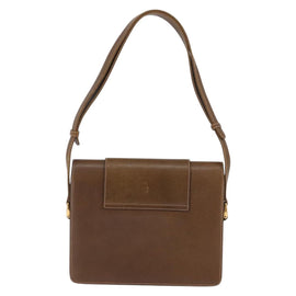 GUCCI Shoulder Bag Leather Gold Brown Auth ep11437 - 0