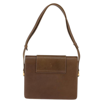 GUCCI Shoulder Bag Leather Gold Brown Auth ep11437 - 0