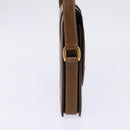 GUCCI Shoulder Bag Leather Gold Brown Auth ep11437-3