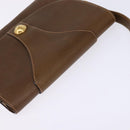 GUCCI Shoulder Bag Leather Gold Brown Auth ep11437-6